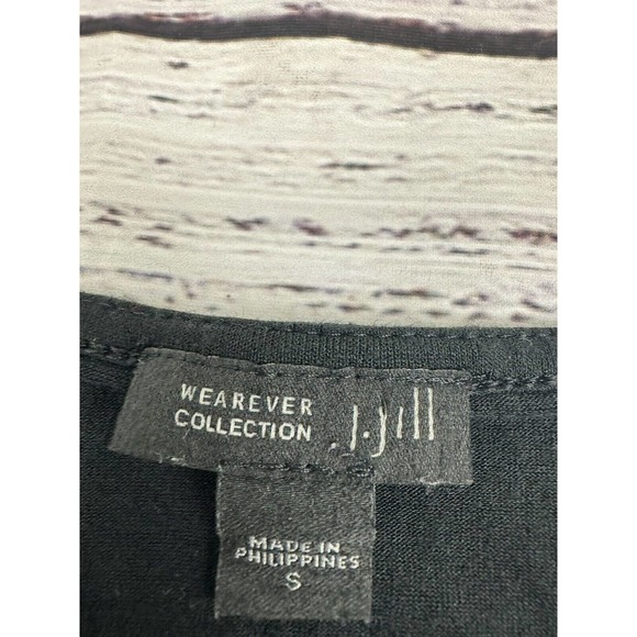 J. Jill Tunic Tank Top Asymmetrical Black White Sleeveless Wearever‎ Blouse Sz S - Picture 3 of 4